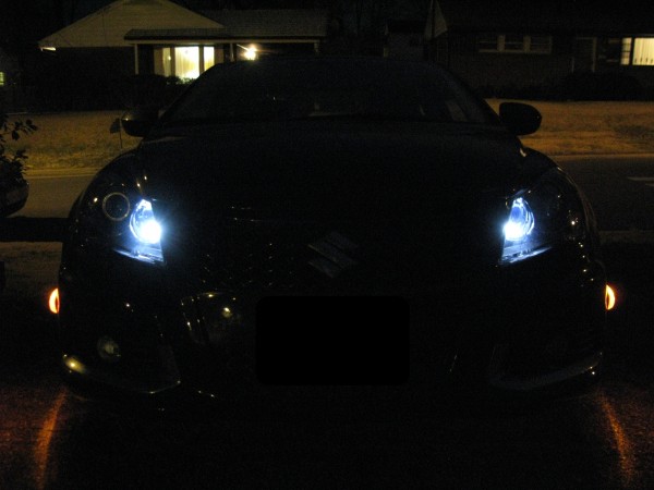 Kizashi with position lights only.