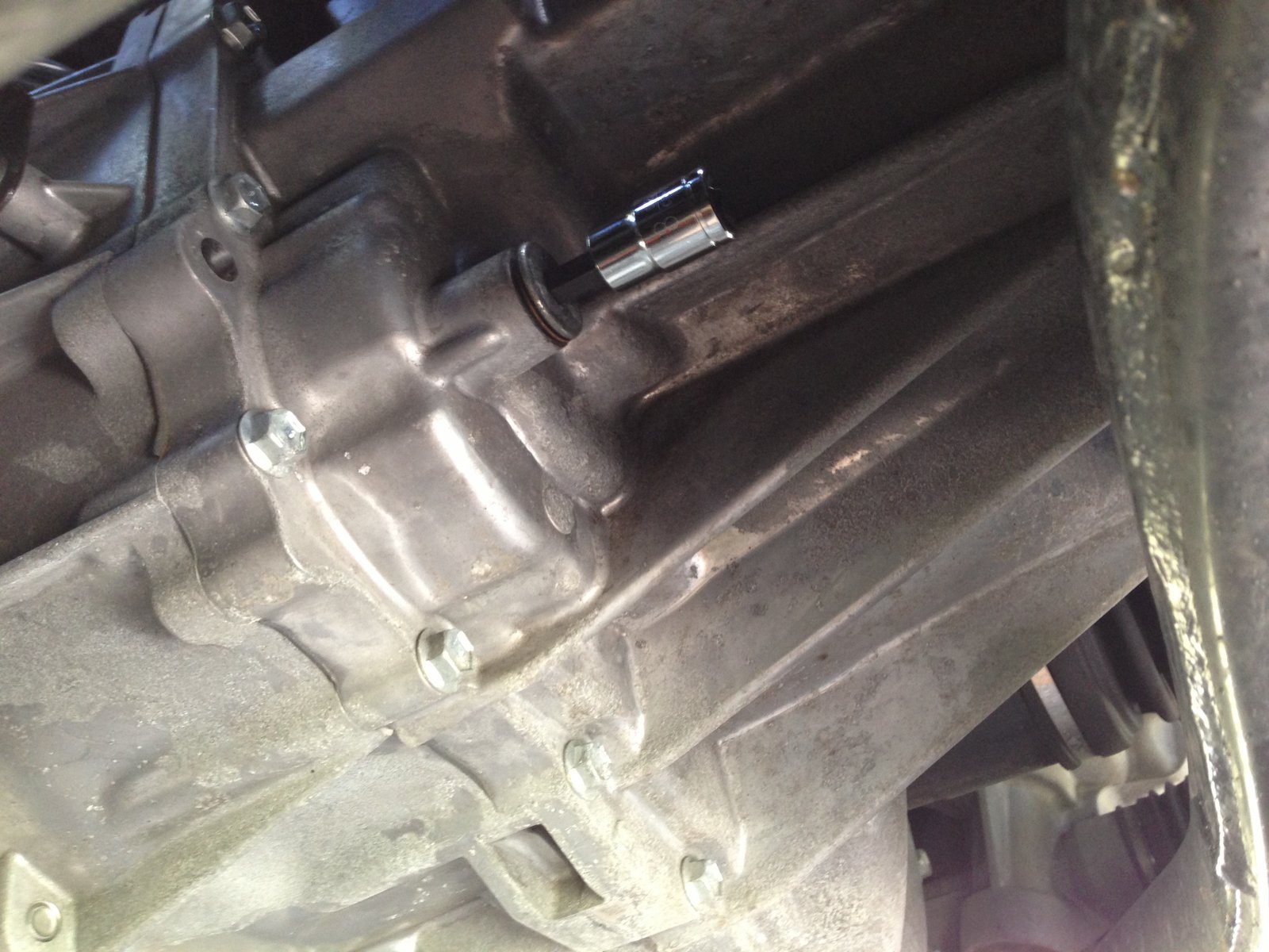 Fill hole of transmission with 8mm hex socket in it.