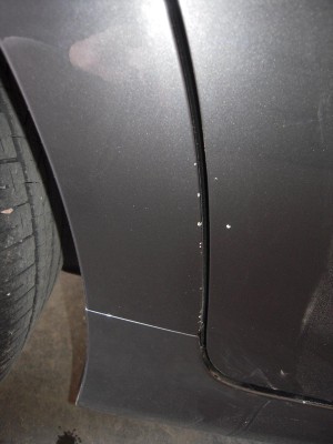 Paint damage on kizashi likely caused by defective paint 2