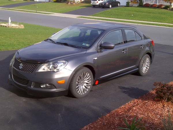 Drivers Side of 2010 Suzuki Kizashi with RK Sport Aero Kit installed.