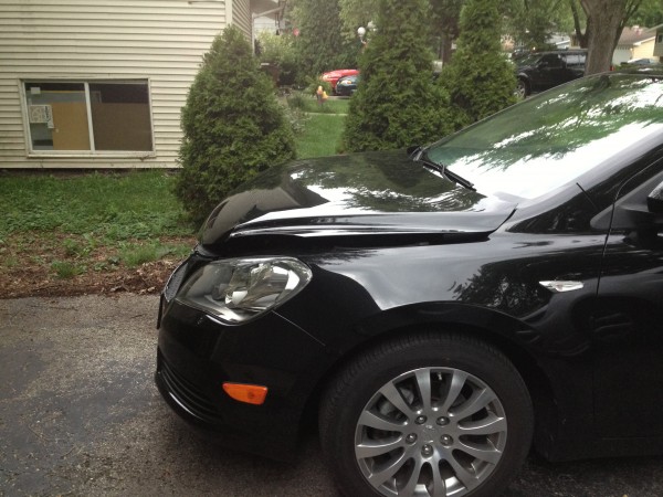Side view from the undamaged side